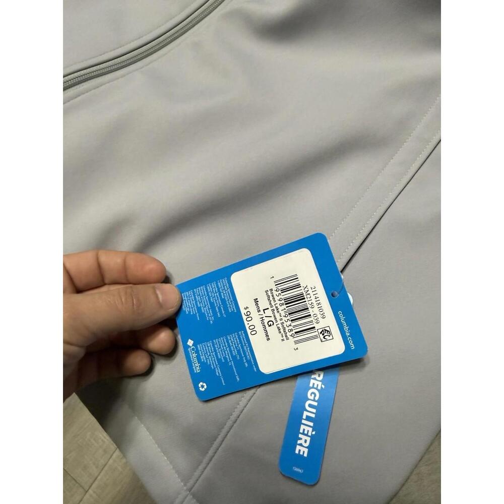 Columbia Softshell Jacket Full Zip Bowen Lake II Light Gray  XM2159 039 Men - Picture 9 of 11